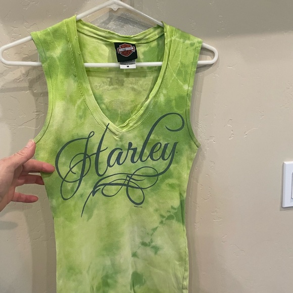Harley-Davidson Green Tie-Dye Tank Top - Picture 2 of 6